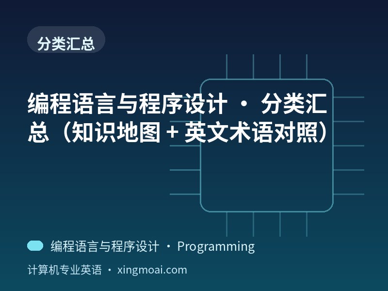 编程语言与程序设计 · 分类汇总（知识地图 + 英文术语对照）