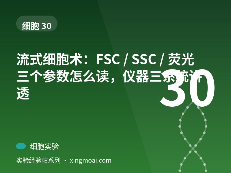 流式细胞术：FSC / SSC / 荧光三个参数怎么读，仪器三系统讲透