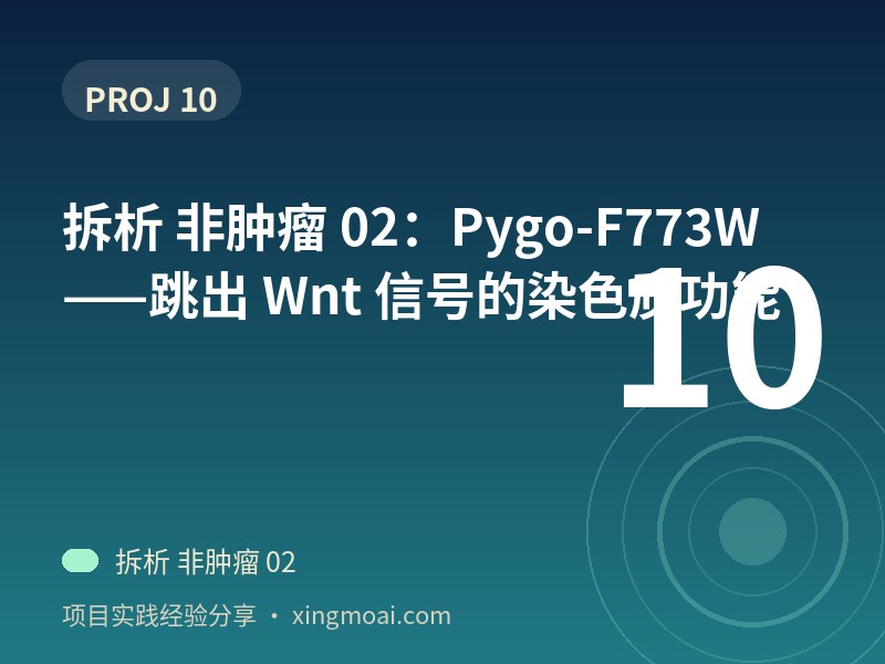 拆析 非肿瘤 02：Pygo-F773W——跳出 Wnt 信号的染色质功能