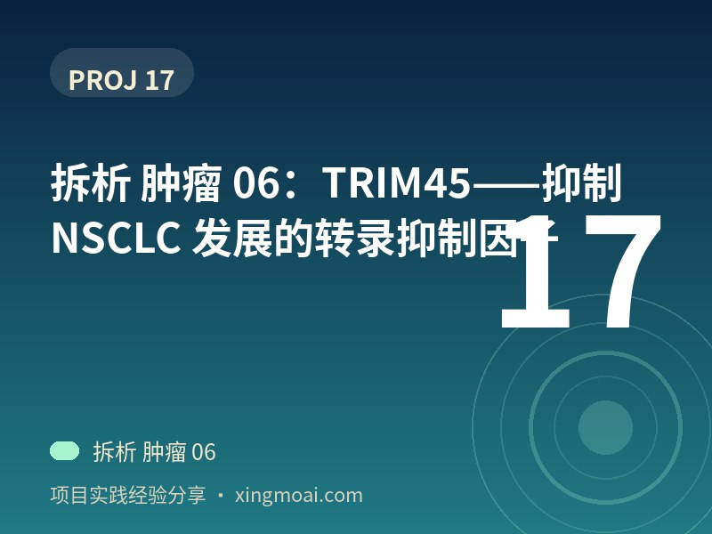 拆析 肿瘤 06：TRIM45——抑制 NSCLC 发展的转录抑制因子