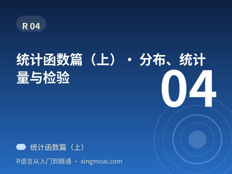 统计函数篇（上）· 分布、统计量与检验